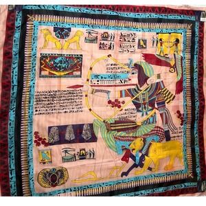 Vintage Mary McFadden Cult of Osiris Scarf /Scarab Holder/Pin/Brooch Egyptian